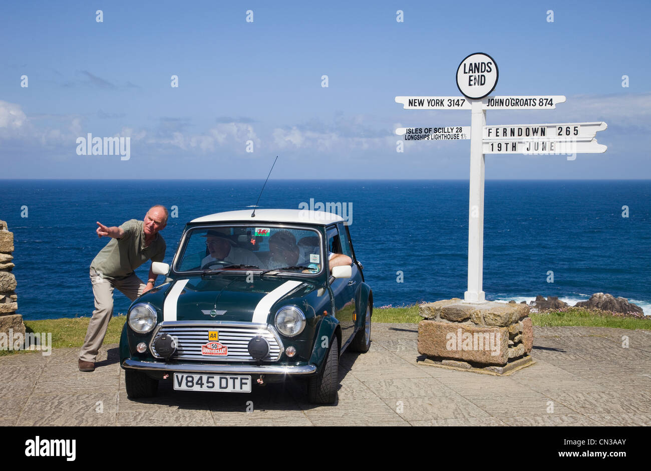 England, Cornwall, Lands End, The Lands End Signpost Stock Photo Alamy