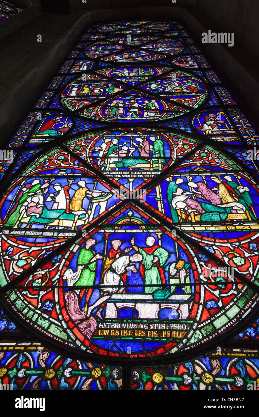 England, Kent, Canterbury, Canterbury Cathedral, Stained Glass Window