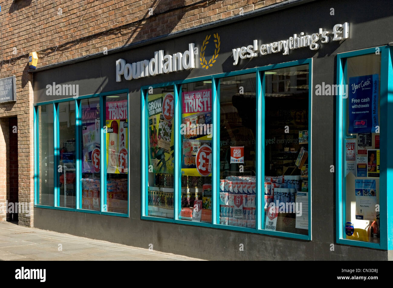 Poundland shop store shopfront exterior Low Petergate York North Yorkshire England UK United Kingdom GB Great Britain Stock Photo