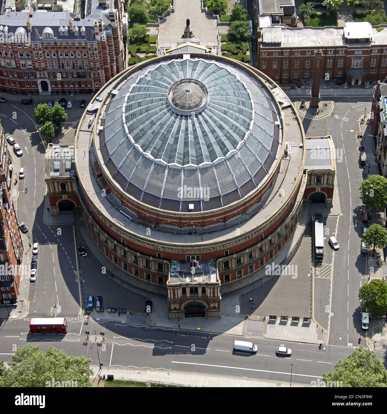 Aerial view of The Royal Albert Hall, Knightsbridge, London SW7 Stock Photo