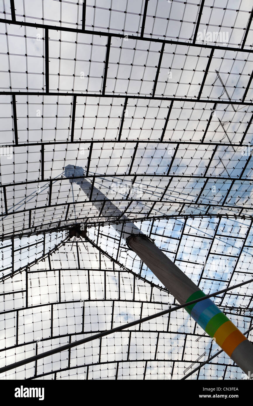 Roof of the olympic stadion Munich - Munich, Bavaria, Germany, Europe Stock Photo