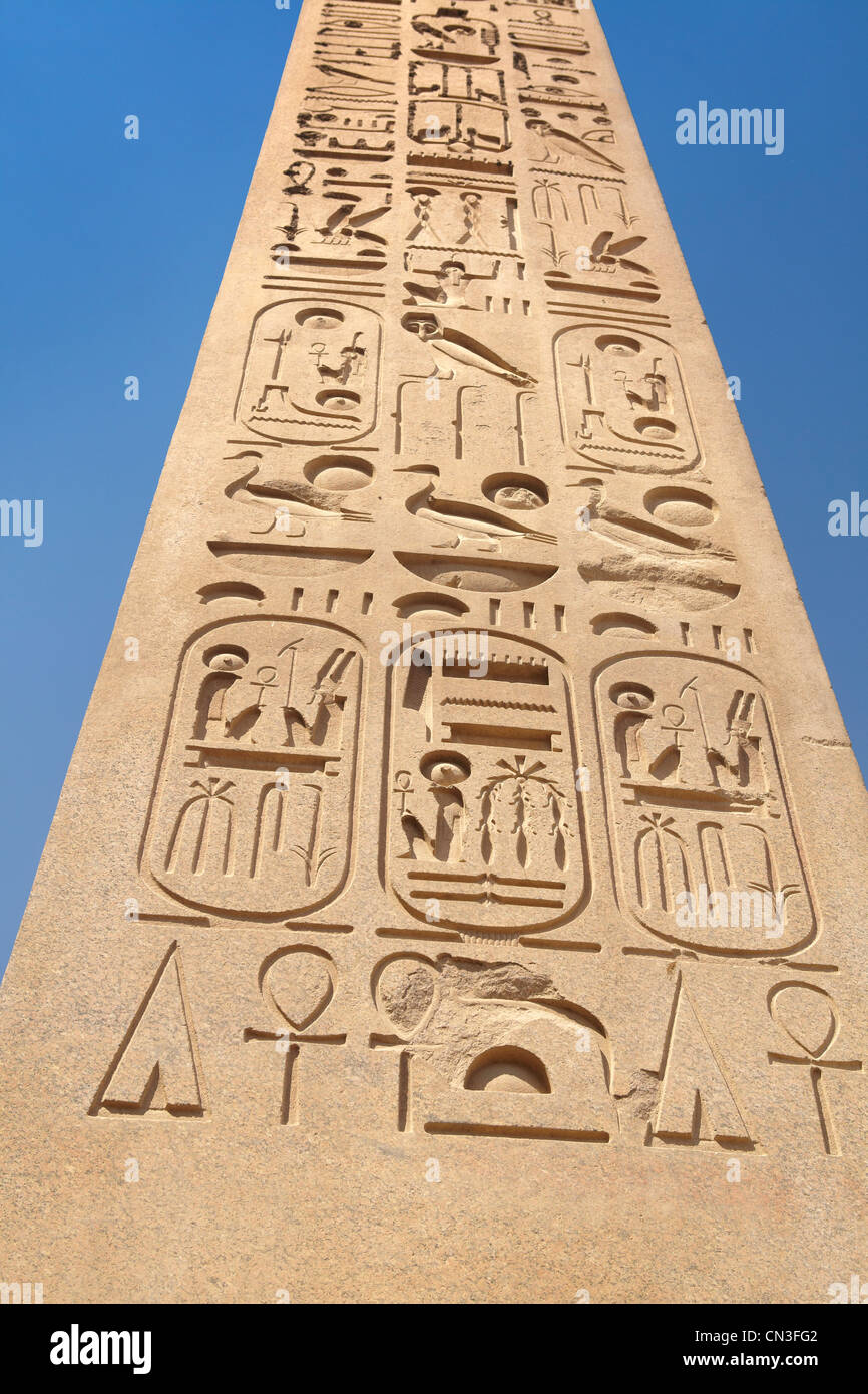 Egypt - Luxor obelisk at the Luxor Temple Stock Photo
