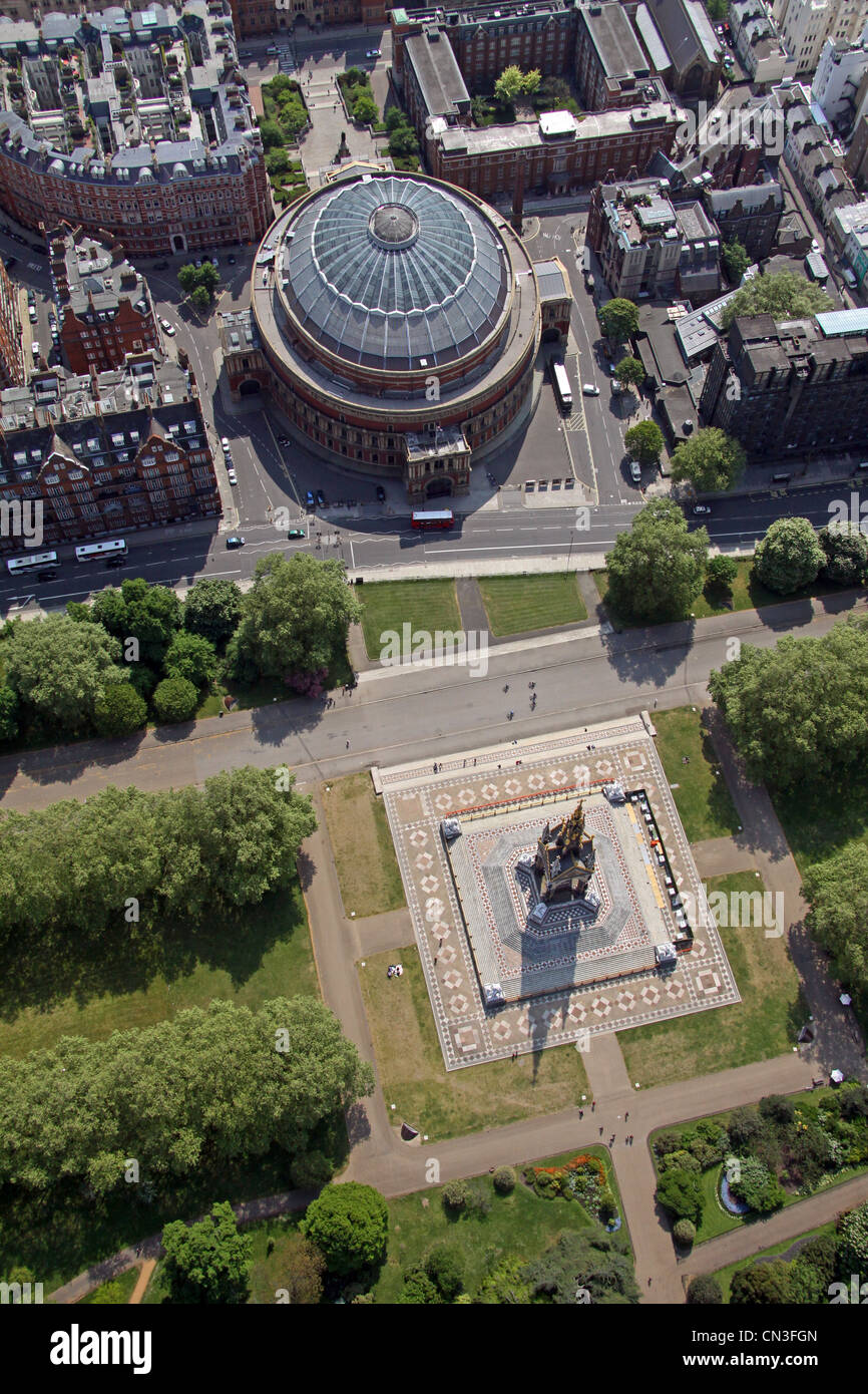 Aerial view of Albert Hall and Albert Memorial, Knightsbridge, London SW7 Stock Photo