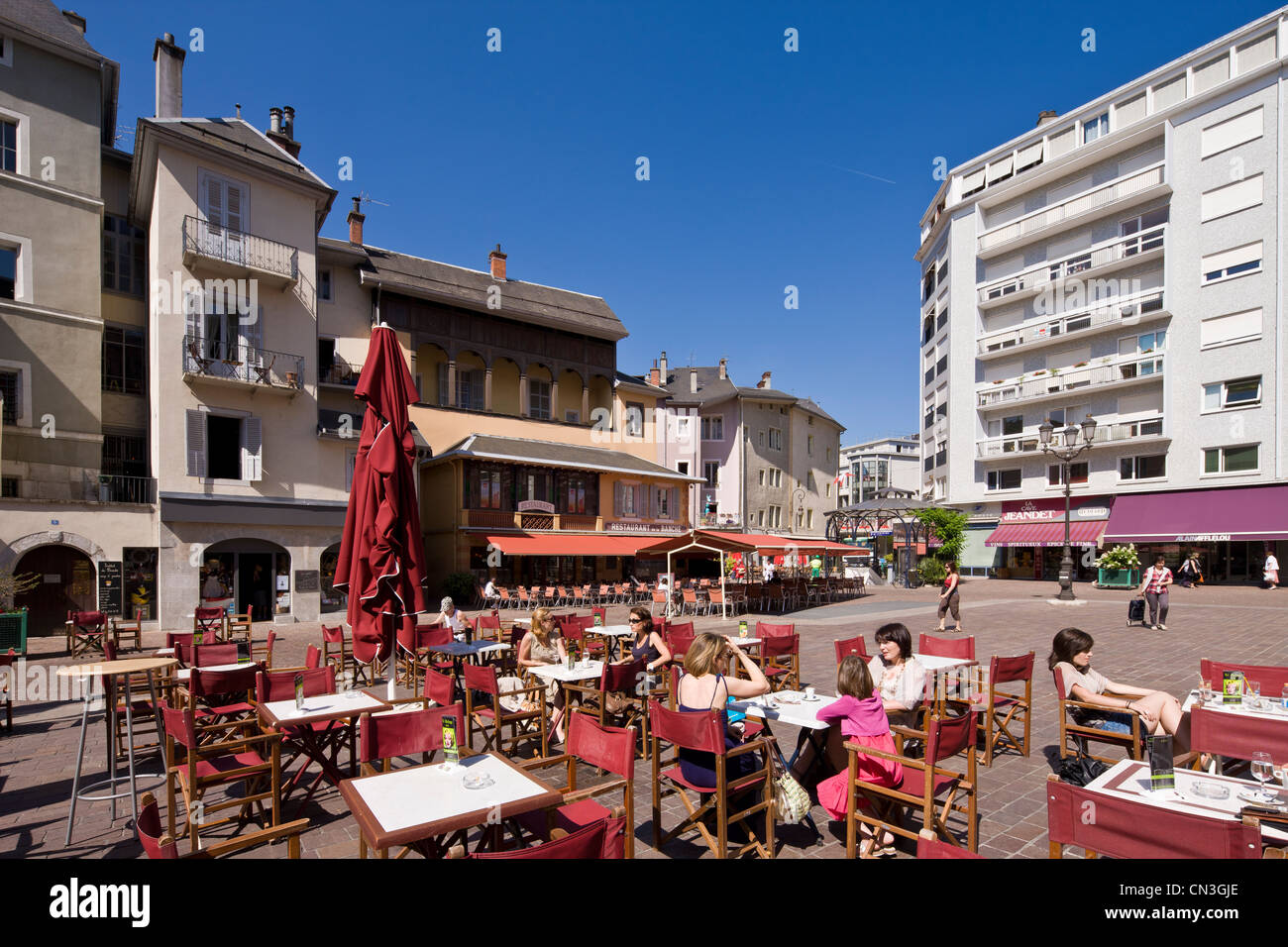 France, Savoie, Chambery, Place de l'Hotel de Ville (the City Hall Square Stock Photo Alamy