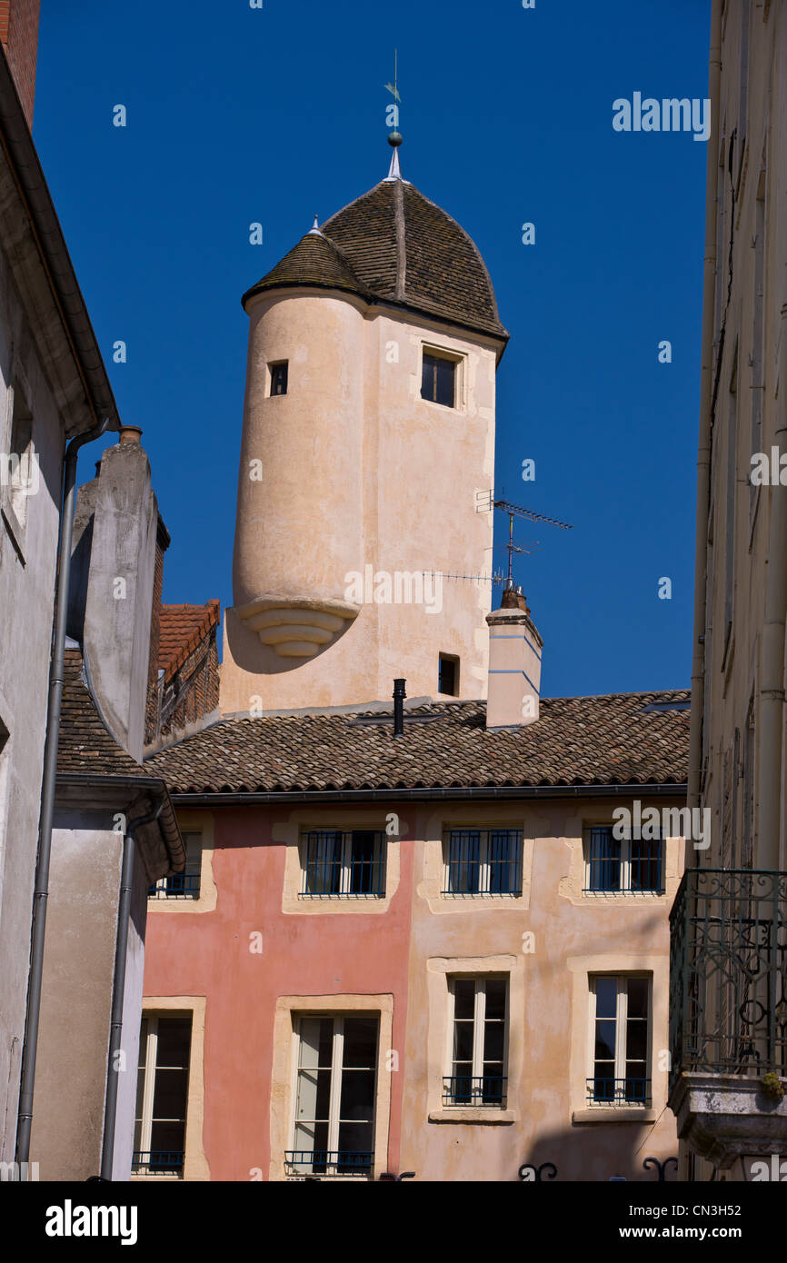 France, Saone et Loire, Chalon sur Saone, architecture in Qaui des Messageries Stock Photo