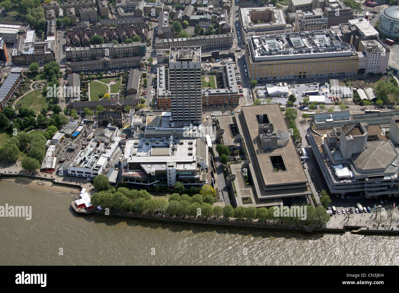 Aerial view of The London Studios & IBM Corporate Offices, South Bank, London SE1 Stock Photo