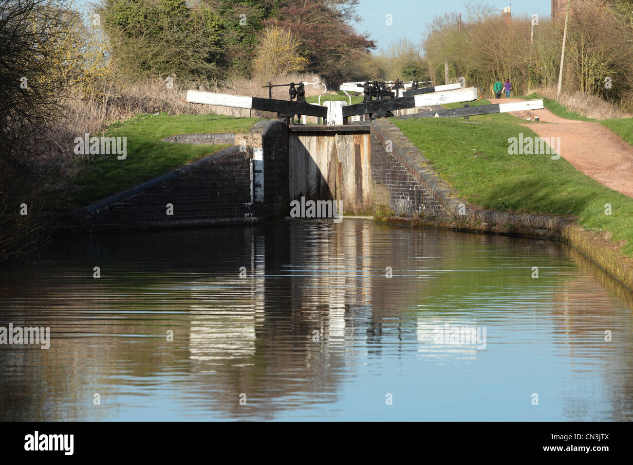 The Worcester and Birmingham canal at Tardebigge Worcestershire UK Stock Photo