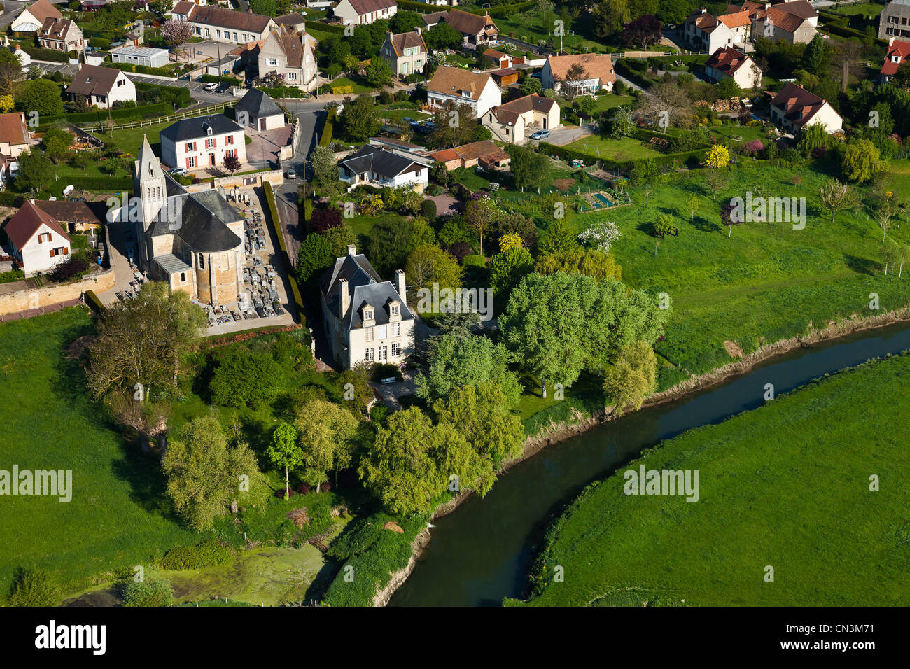 France, Calvados, Bures sur Dives (aerial view) Stock Photo