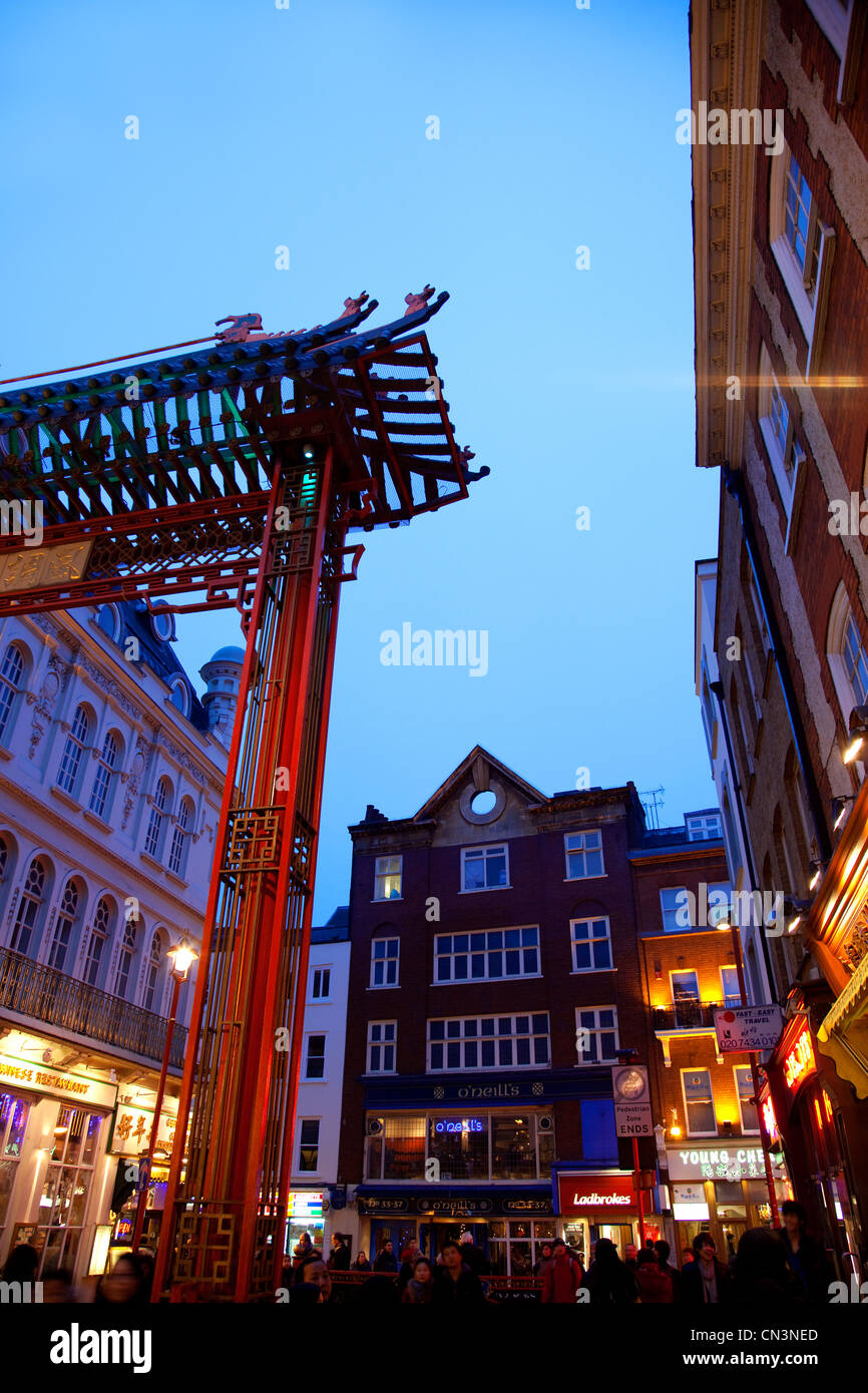 United Kingdom, London, Soho, Chinatown Gateway Gerrard Street Stock Photo