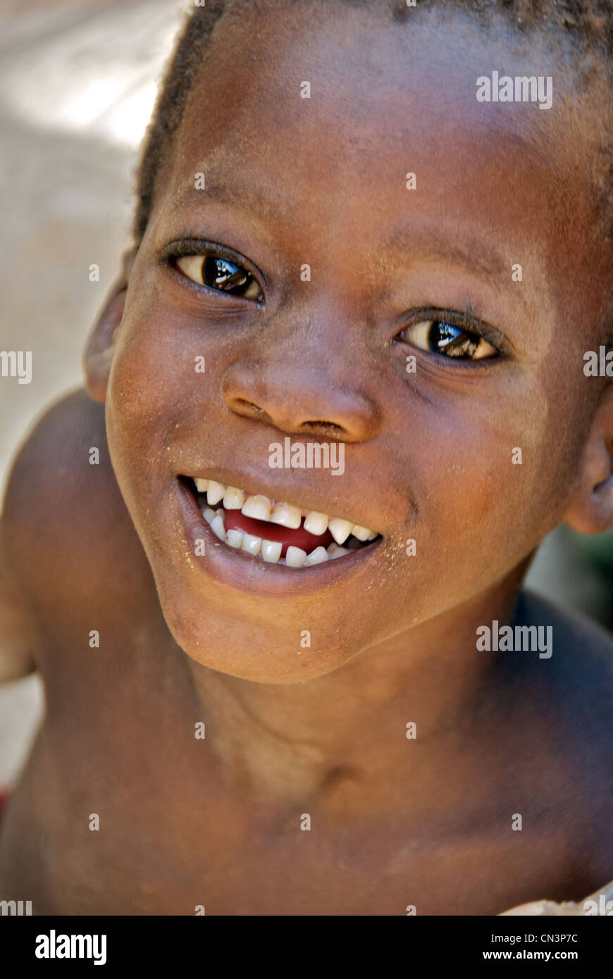 A young boy in Dogon County, Mali. Stock Photo