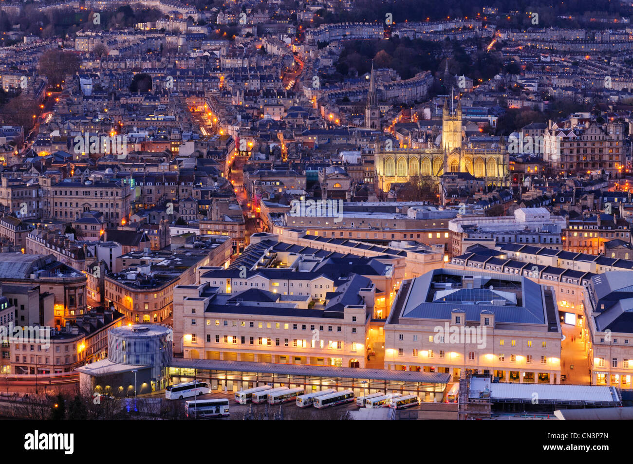 View over the historic city of Bath, Somerset, UK Stock Photo
