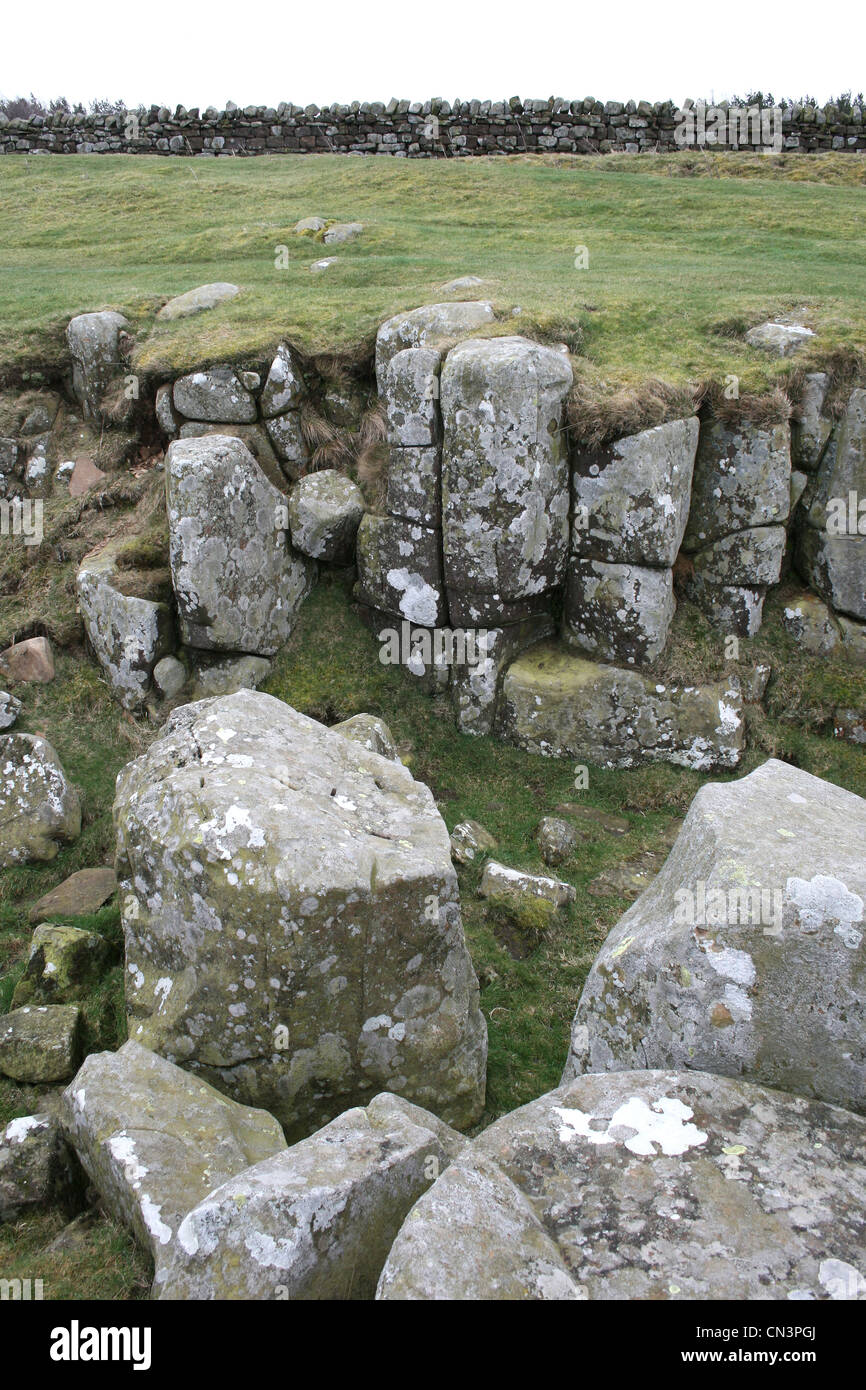 Large rocks at Limestone Corner on Hadrians Wall Stock Photo Alamy