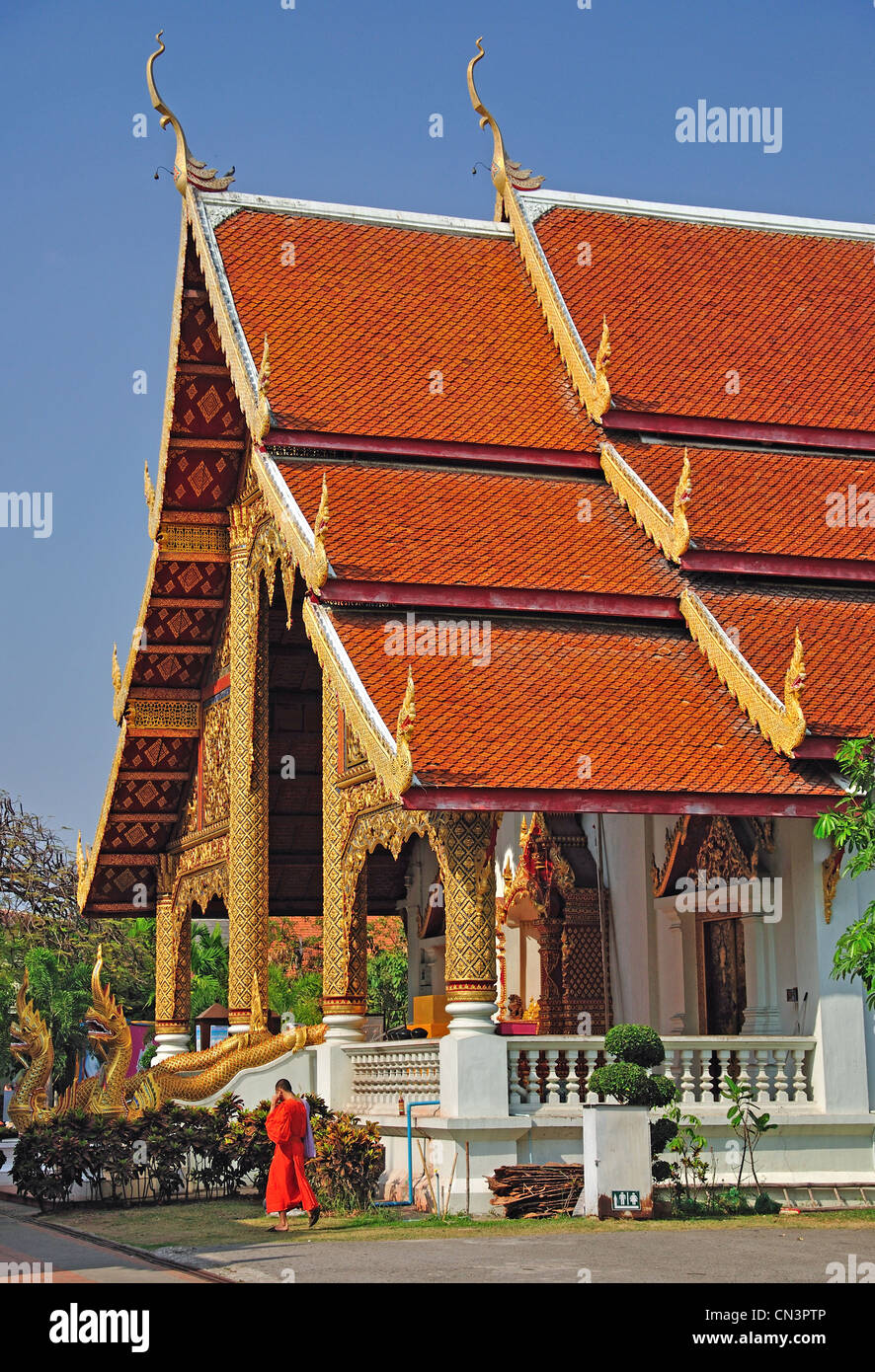 Wihan Luang, Wat Phra Singh, Chiang Mai, Chiang Mai Province, Thailand Stock Photo