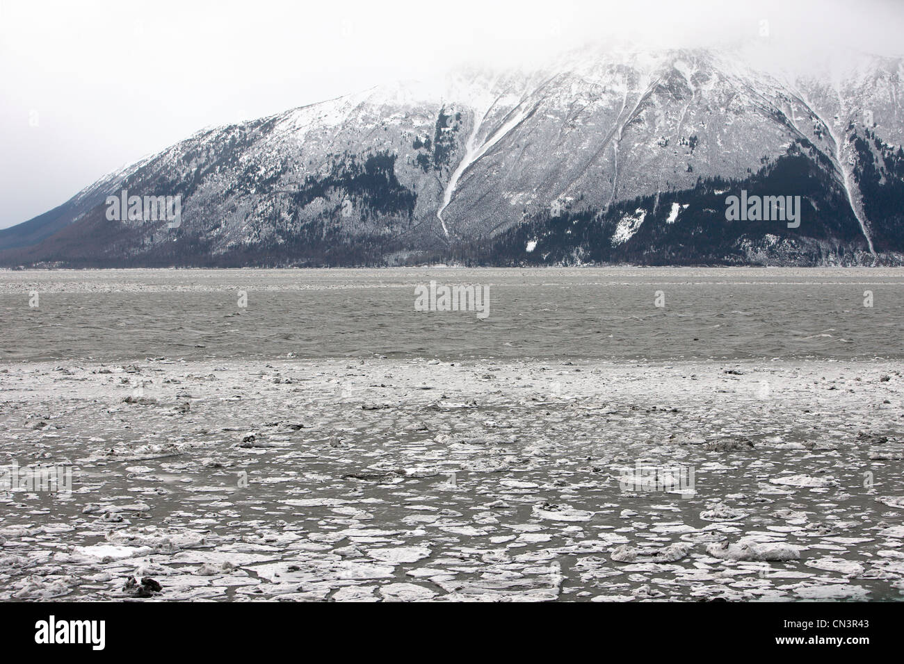 United States, Alaska, landscape of mountain and sea Stock Photo