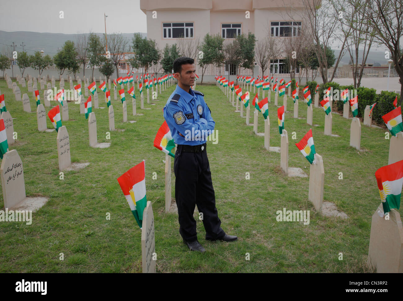 A memorial of Halabja in Iraqi Kurdistan. In marsh 16: th 1988 the city was attacked by Saddam Hussein's army. 5000 was killed by gas. Operation Anfal Stock Photo