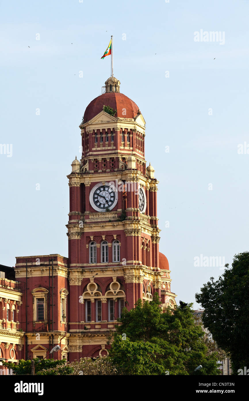 Myanmar (Burma), Yangon division, Yangon, previous law court at the british time Stock Photo