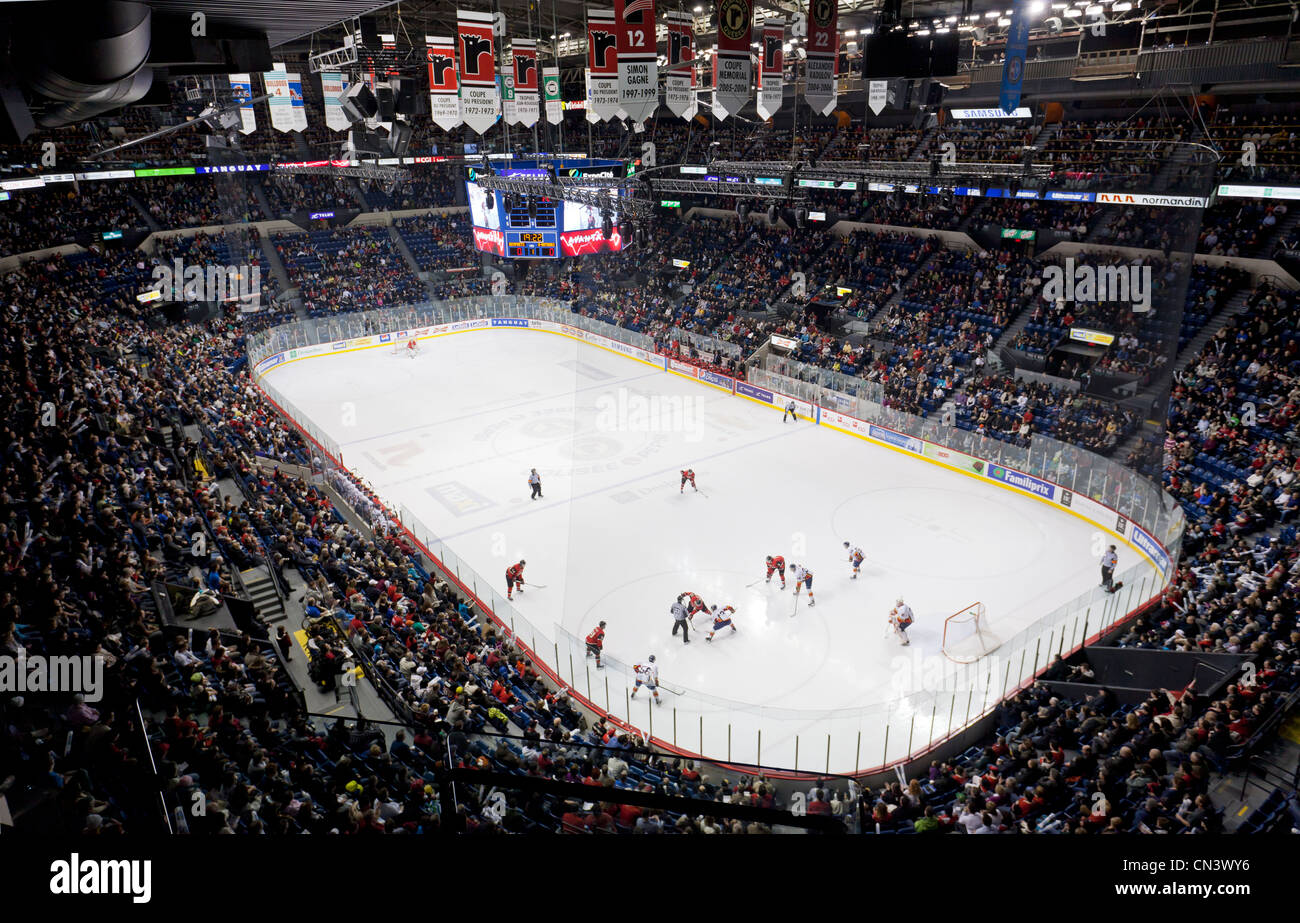 Canada, Quebec province, Quebec, the arena of the Coliseum sports complex, ice  hockey team Quebec Remparts game Stock Photo - Alamy