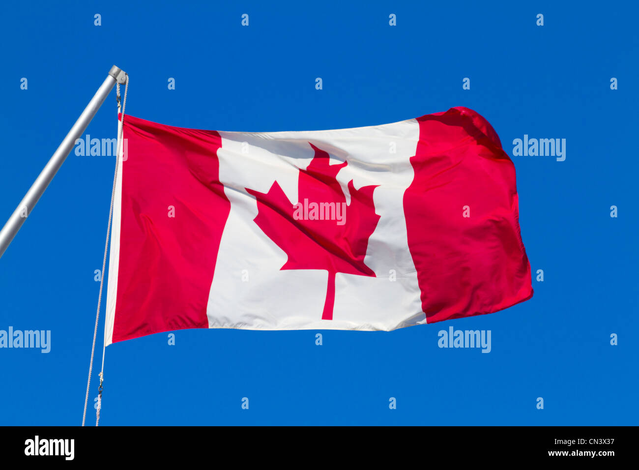 Canada, Quebec province, Canada's flag, the red maple leaf Stock Photo