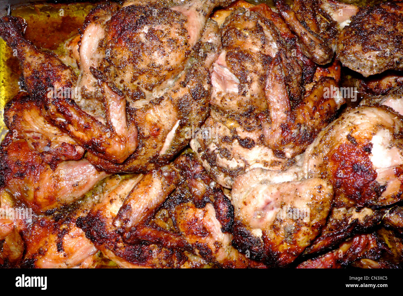 Chicken wings marinating Stock Photo