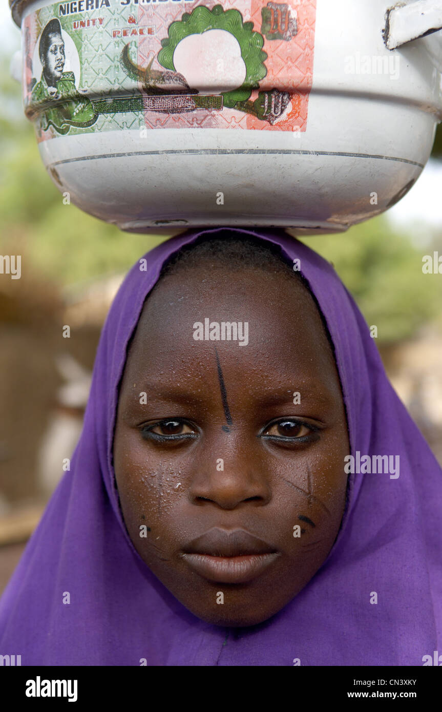 Small scale solar energy project in the village of Ahoto, Jigawa State Northern Nigeria. 2006 Stock Photo