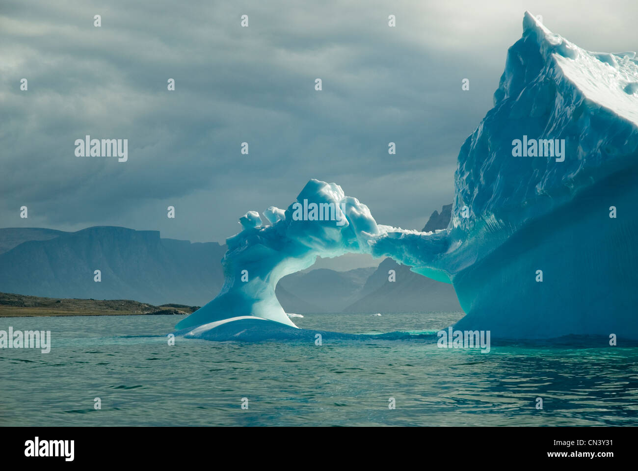 Iceberg in Eclipse Sound off Baffin Island Nunavut Canada Stock