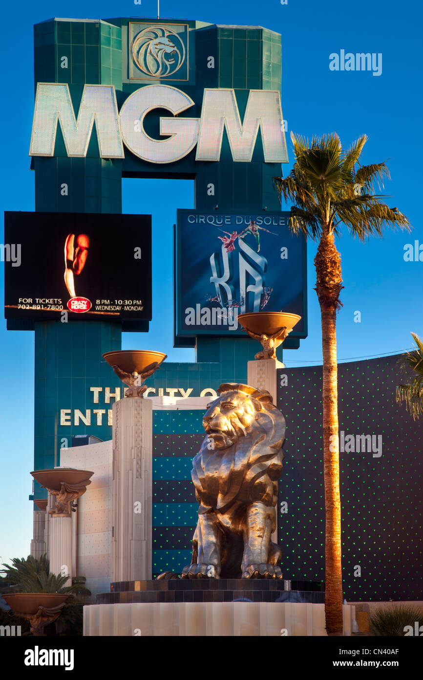 Early morning at the MGM Grand Hotel and Casino, Las Vegas, Nevada, USA Stock Photo