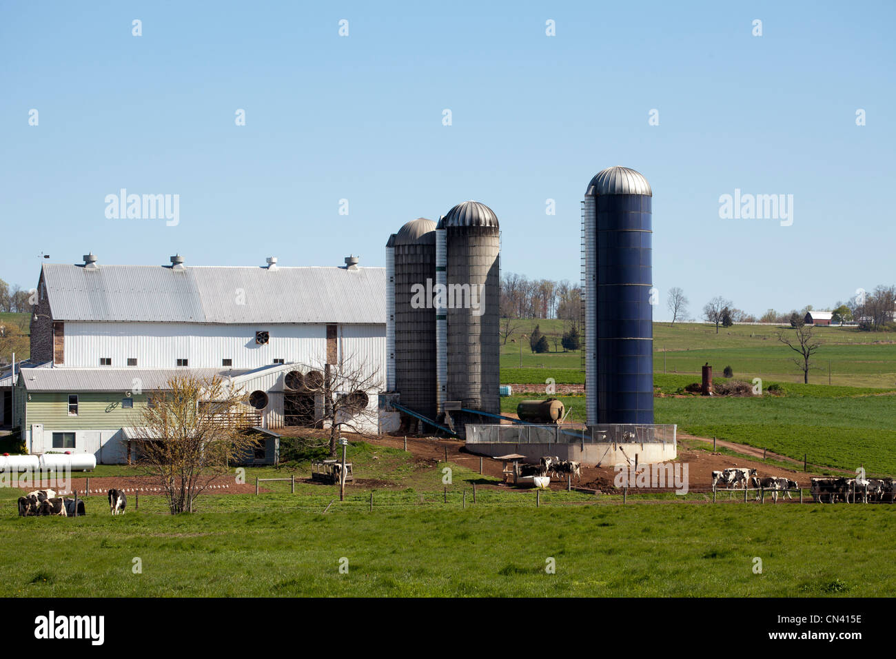 Amish Mennonite farm in Lancaster County Pennsylvania USA. Stock Photo