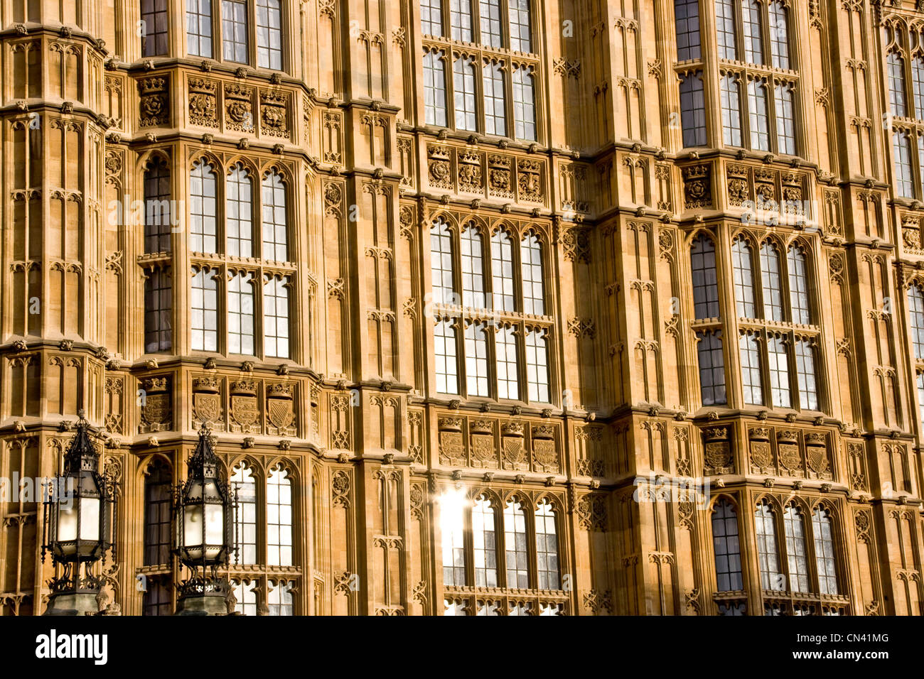 Gothic revival architecture Houses of Parliament grade 1 listed UNESCO world heritage site seat of British government London Stock Photo