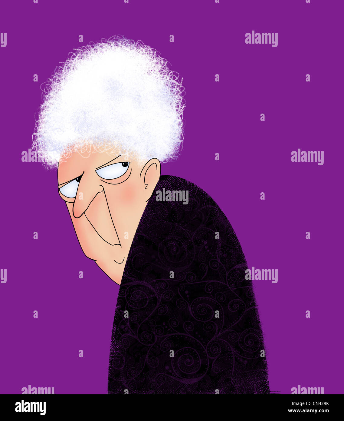 Cranky Suspicious Old Lady Stock Photo - Alamy