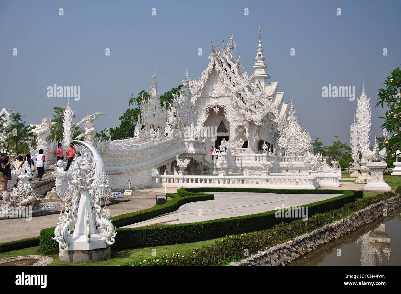 Wat Rong Khun Temple, Chiang Rai, Chiang Rai Province, Thailand Stock Photo