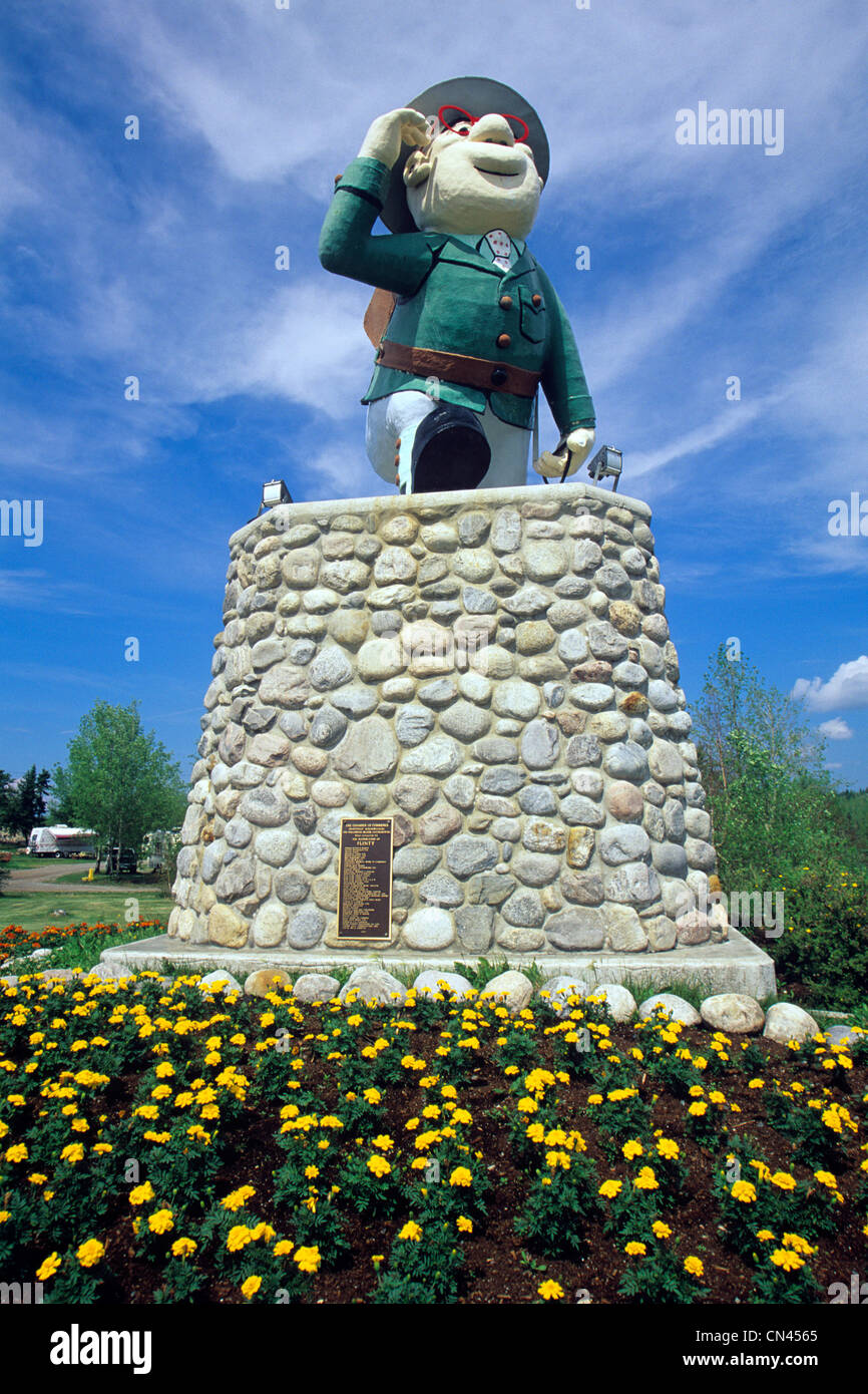 Statue of Josiah Flintabbatey Flonatin, Flin Flon, Manitoba Stock Photo