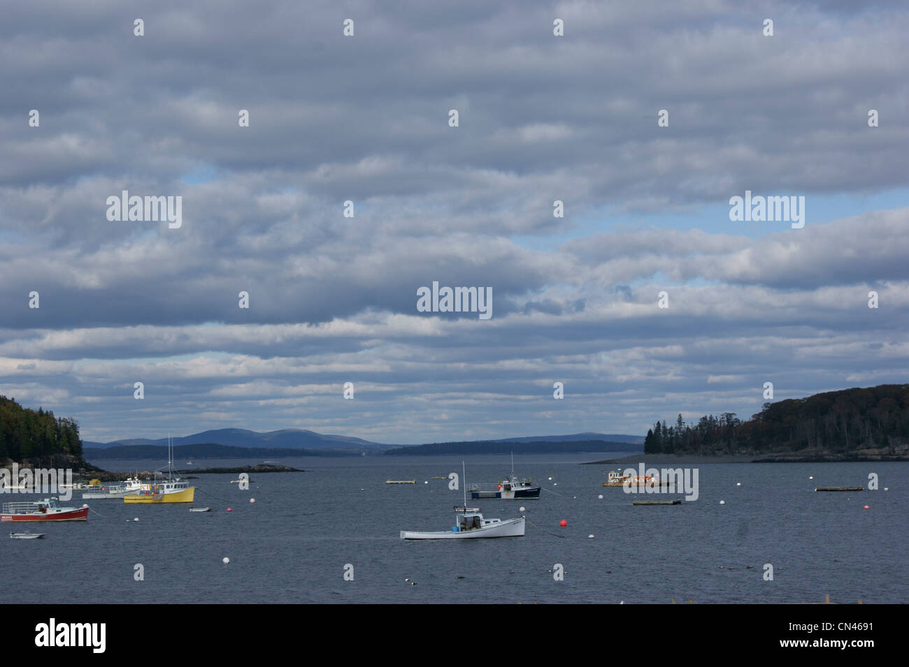 Fishing boats, Bar Harbor, Maine. Stock Photo