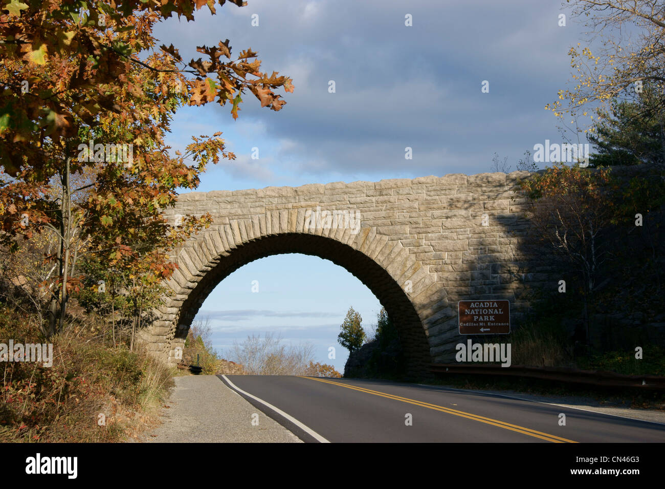 Stone Bridge In Acadia National Park Mount Desert Island Maine Stock Stone Bridge In Acadia National Park Mount Desert Island Maine Stock