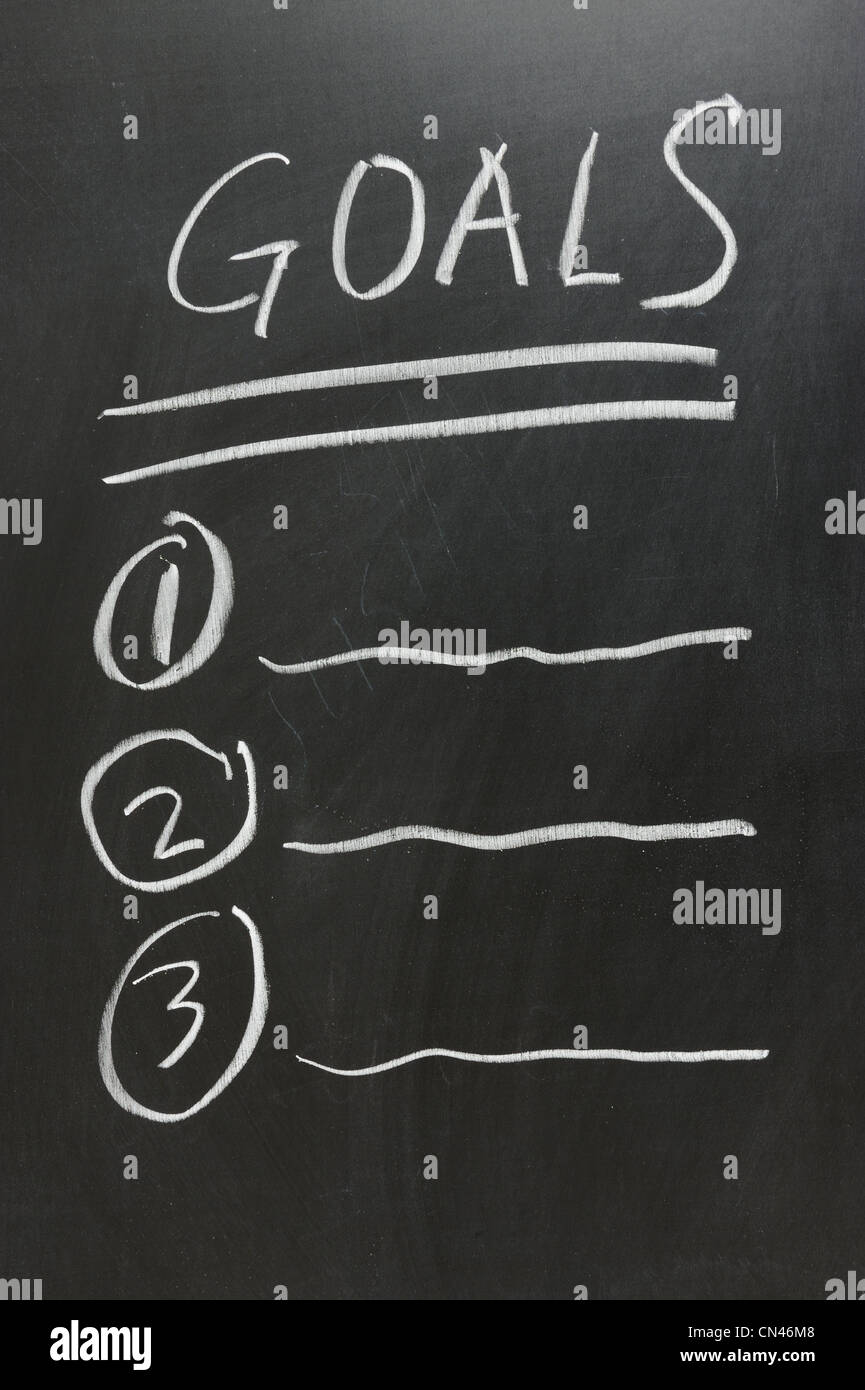 Chalkboard drawing - Goals list concept Stock Photo
