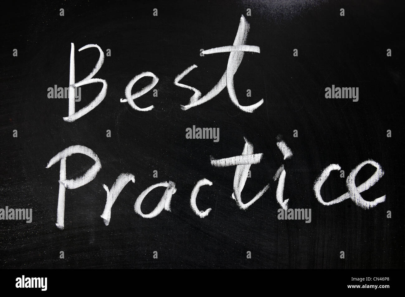 Chalk drawing - Texture of "best practice" Stock Photo