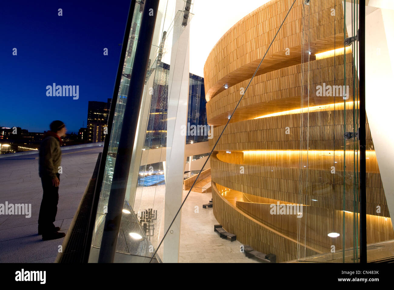 Norway, Oslo, the new Opera house by Snohetta architects in Bjorvika district Stock Photo