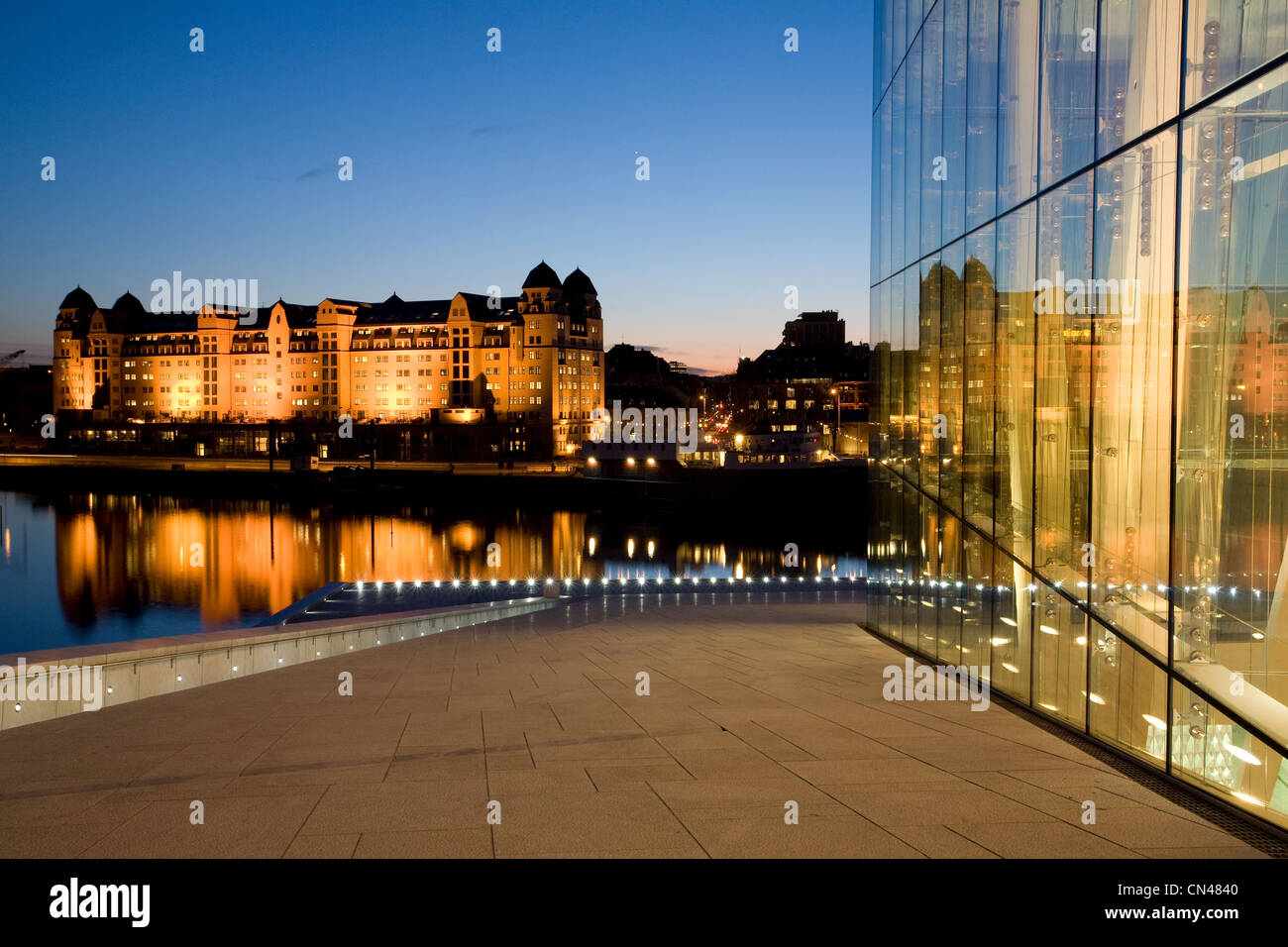 Norway, Oslo, the new Opera house by Snohetta architects in Bjorvika district Stock Photo