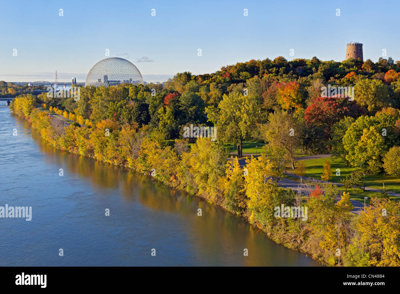 Canada, Quebec Province, Montreal, Ile Sainte Helene and the St