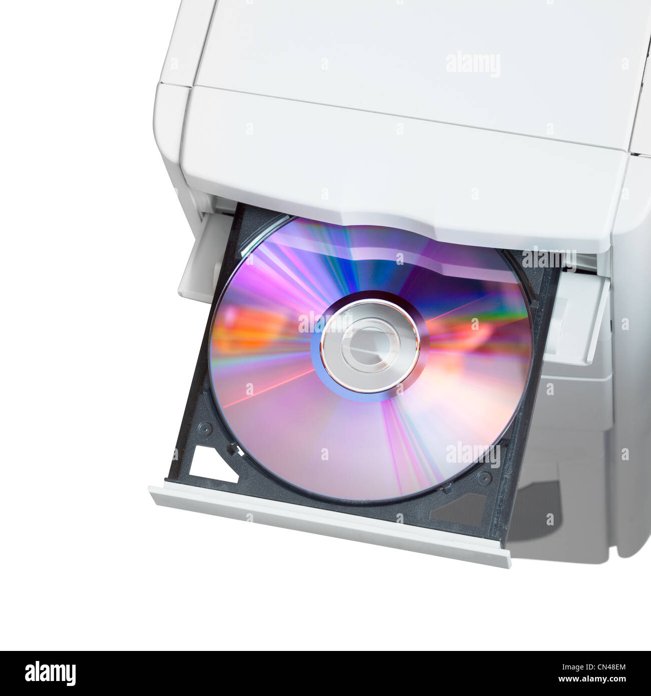 Computer with dvd in open tray Stock Photo Alamy