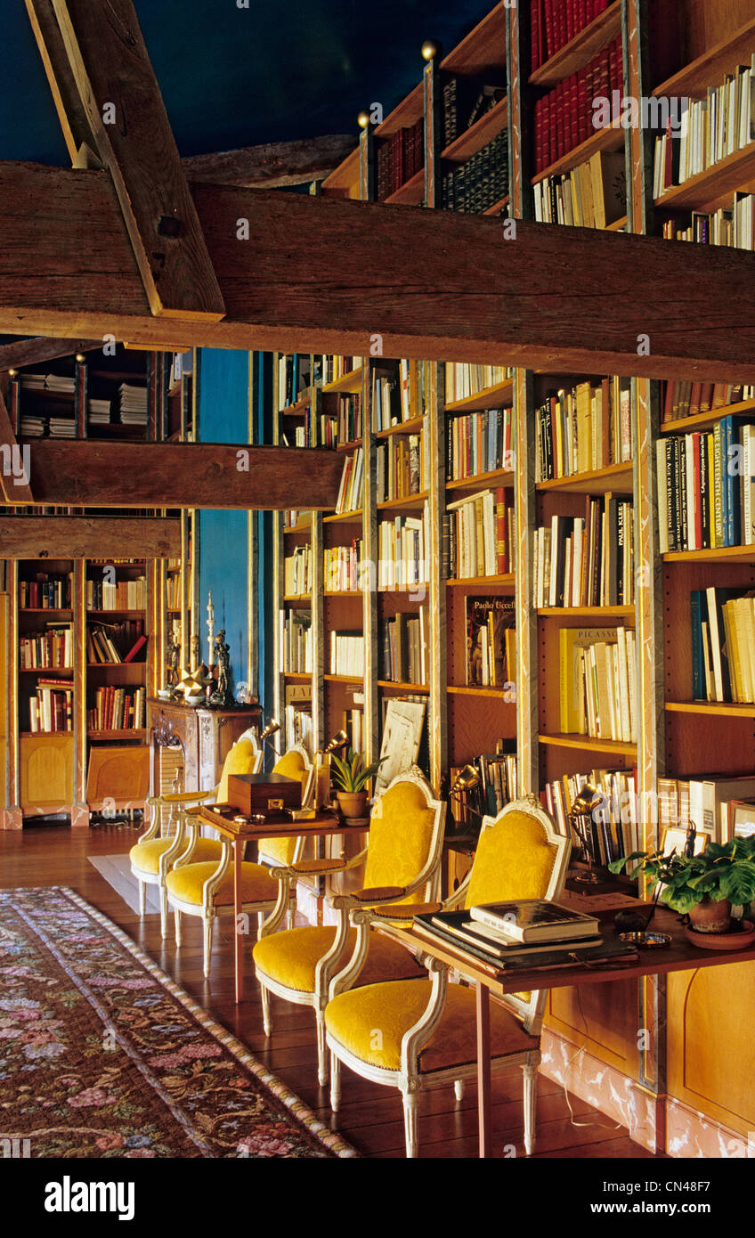 France, Gironde , Pauillac, Chateau Mouton Rothschild, library Stock