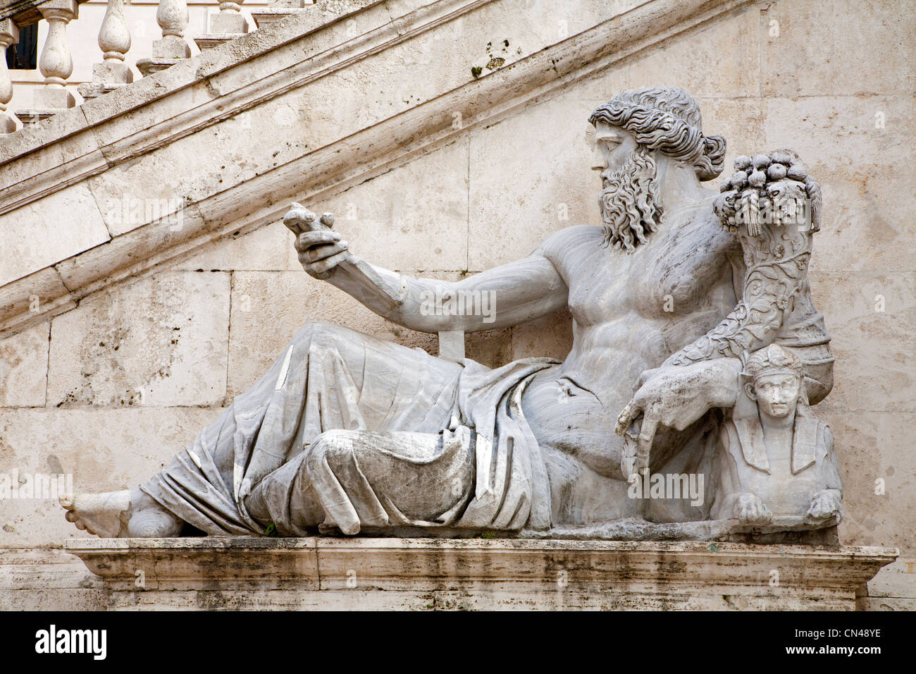 Rome - statue of Nile for Palazzo Senatorio Stock Photo