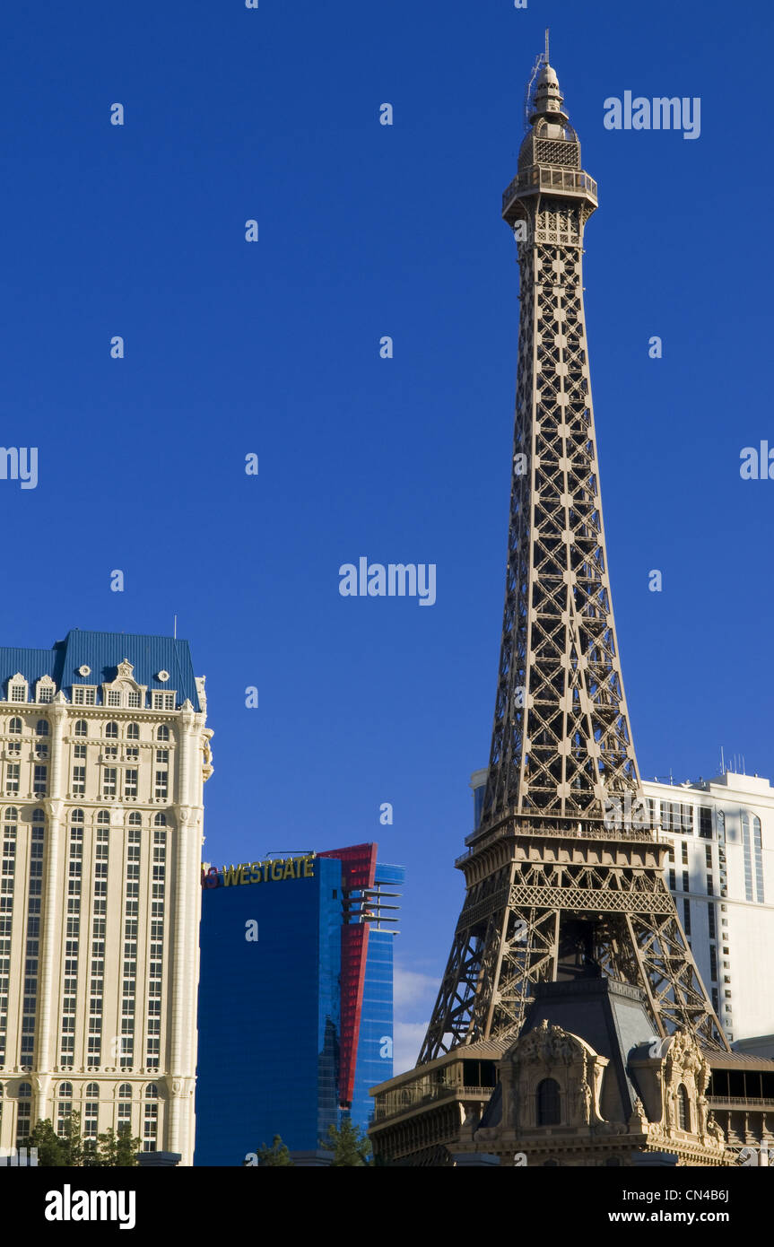 United Statess, Nevada, Las Vegas, Paris casino hotel on the Strip boulevard Stock Photo