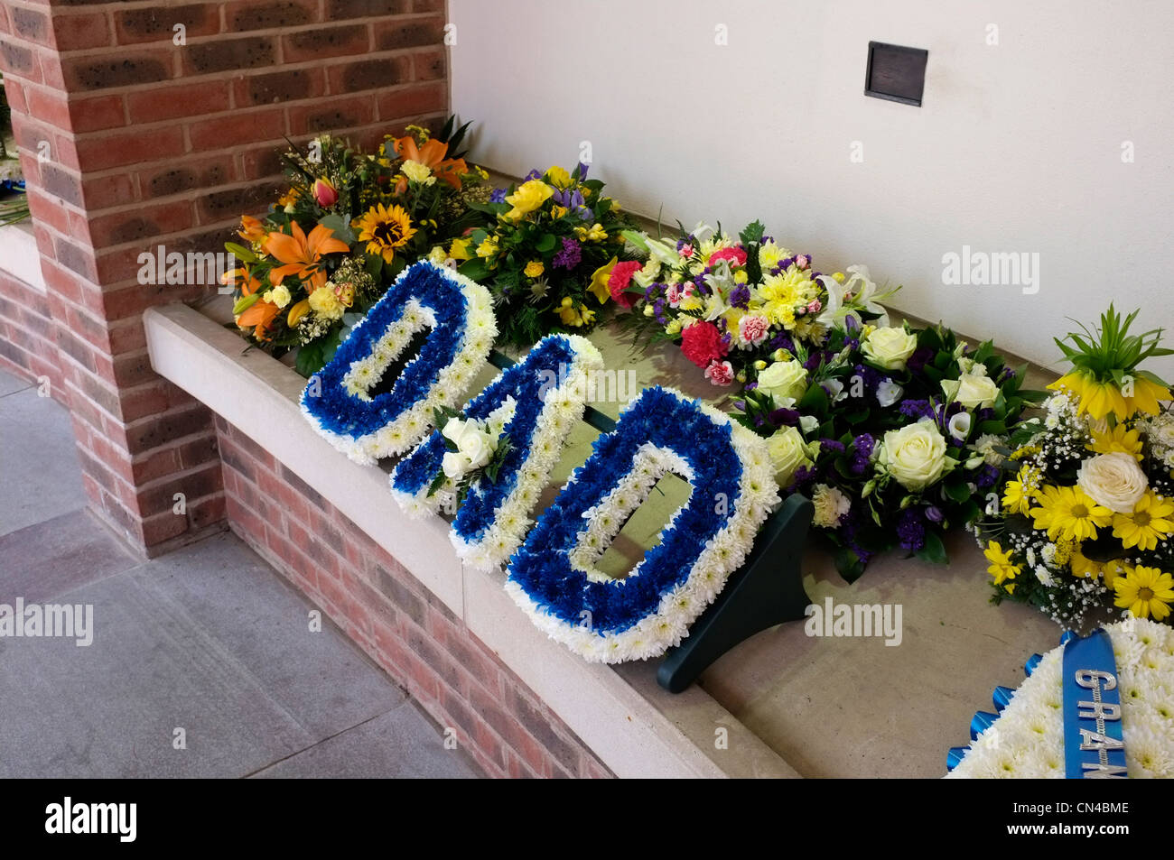 funeral flower wreaths bedford uk 2012 Stock Photo