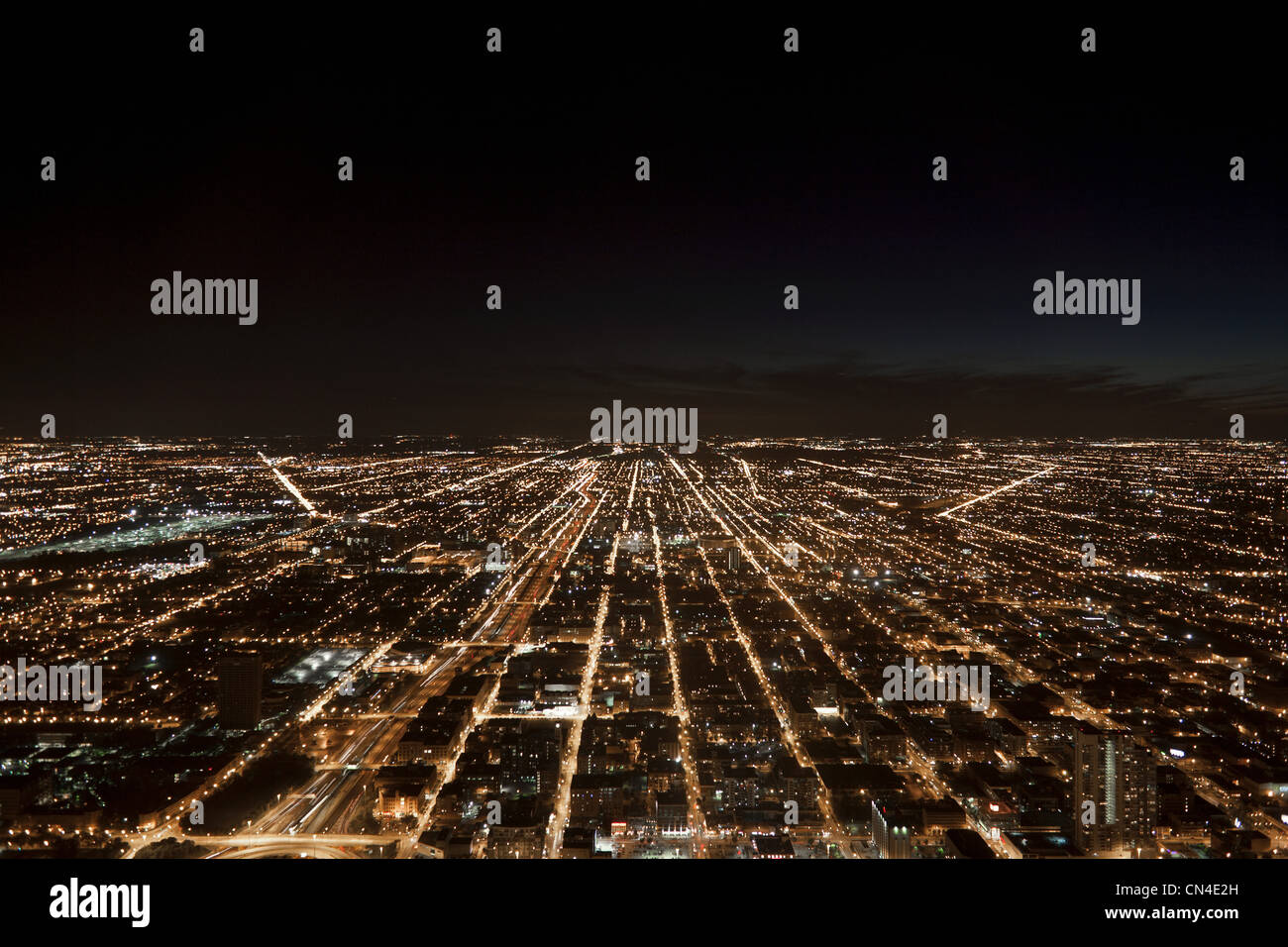 Chicago cityscape night hi-res stock photography and images - Alamy