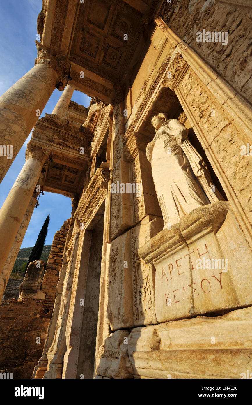 Turkey, Aegean Region, Ephesus ancient city, Celsus (Celsius) Library Stock Photo