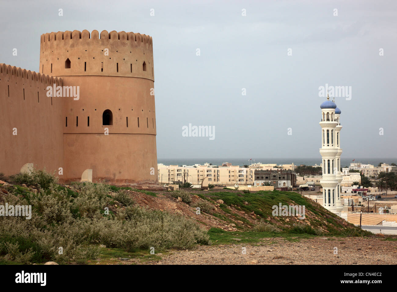 Fort Sinesilas in Sur, Oman Stock Photo