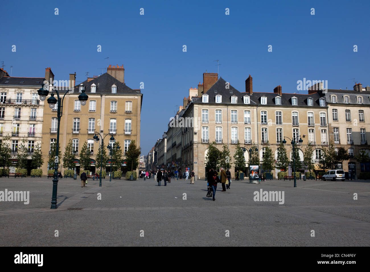France, Ille et Vilaine, Rennes, Place de la Mairie (Town hall square) Stock Photo