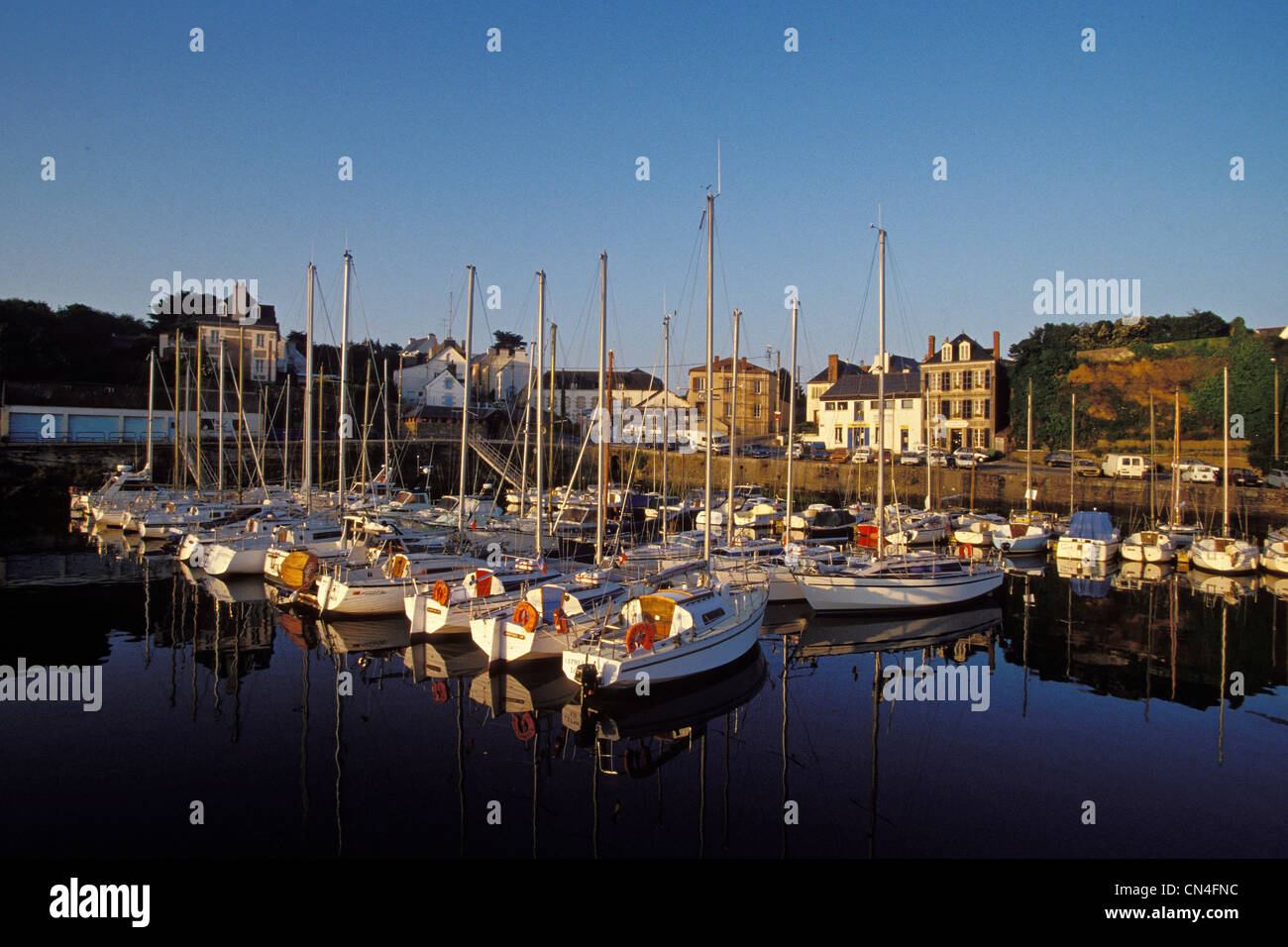 France, Morbihan, Ile de Groix, Port Tudy Stock Photo
