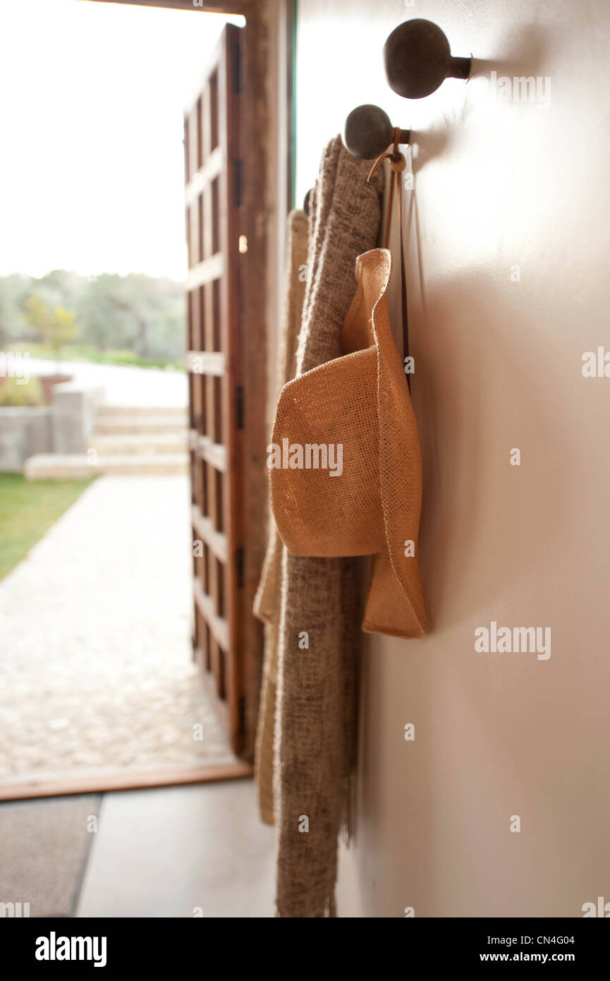 DIY Coat Rack - Hat + Scarf Rack - Wooden Hooks - With Leather