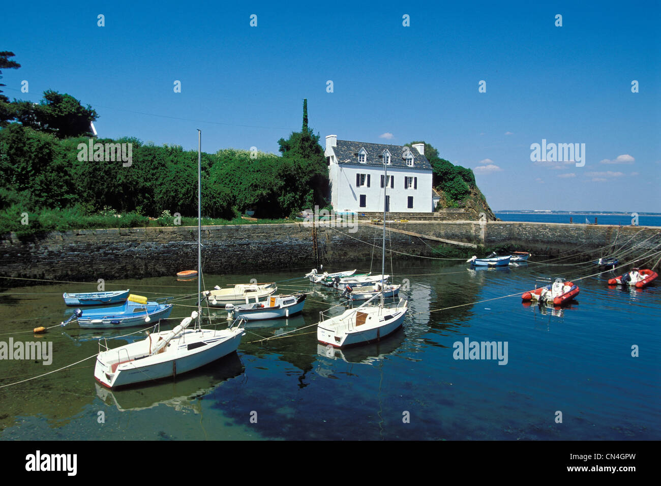 France, Morbihan, Ile de Groix, Port Lay Stock Photo
